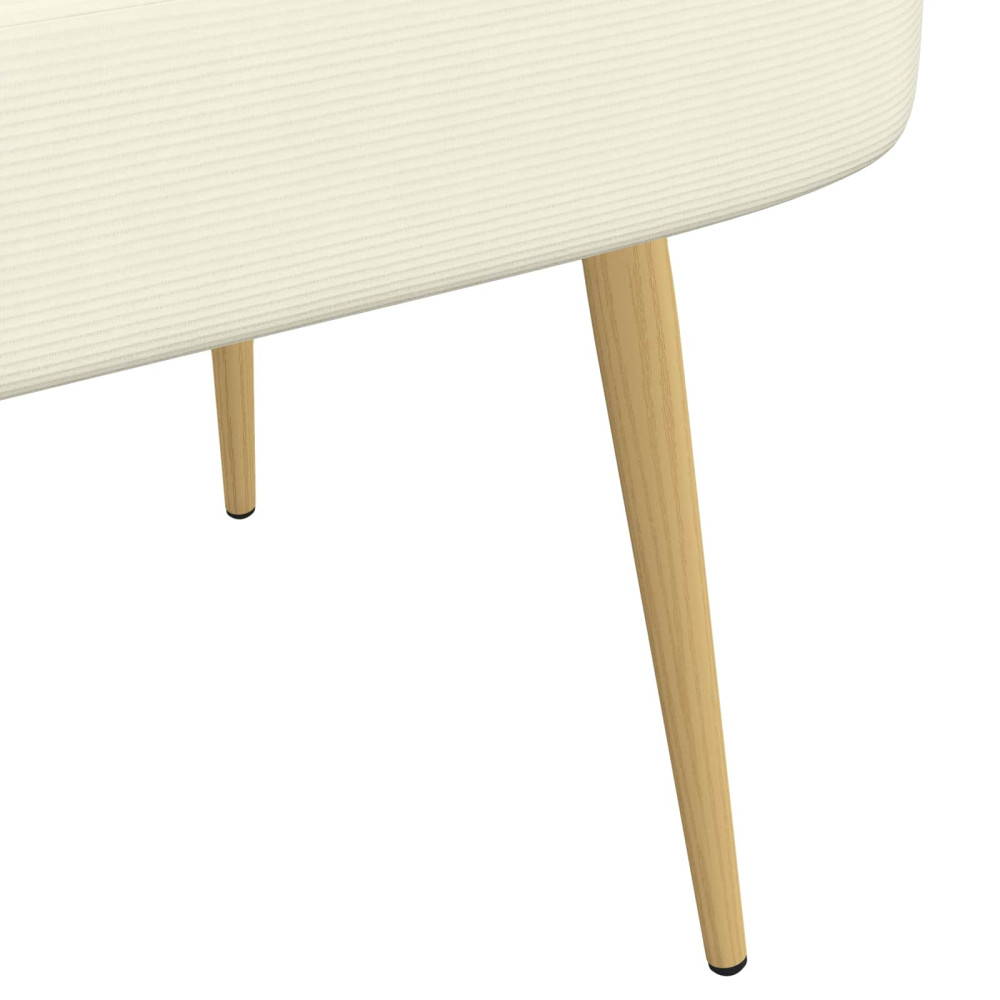 Produktbild för Klädd bänk med ryggstöd Gräddvit 110 x 60 x 76 cm Kordread tyg