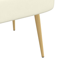 Produktbild för Klädd bänk med ryggstöd Gräddvit 110 x 60 x 76 cm Kordread tyg
