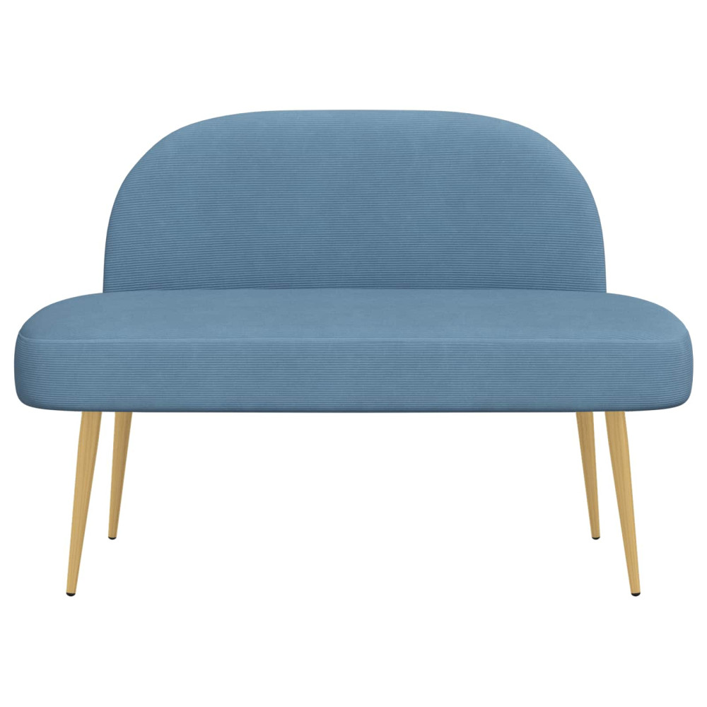 Produktbild för Klädd bänk med ryggstöd Blå 110 x 60 x 76 cm Kordread tyg