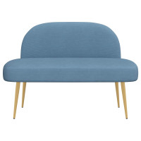Produktbild för Klädd bänk med ryggstöd Blå 110 x 60 x 76 cm Kordread tyg