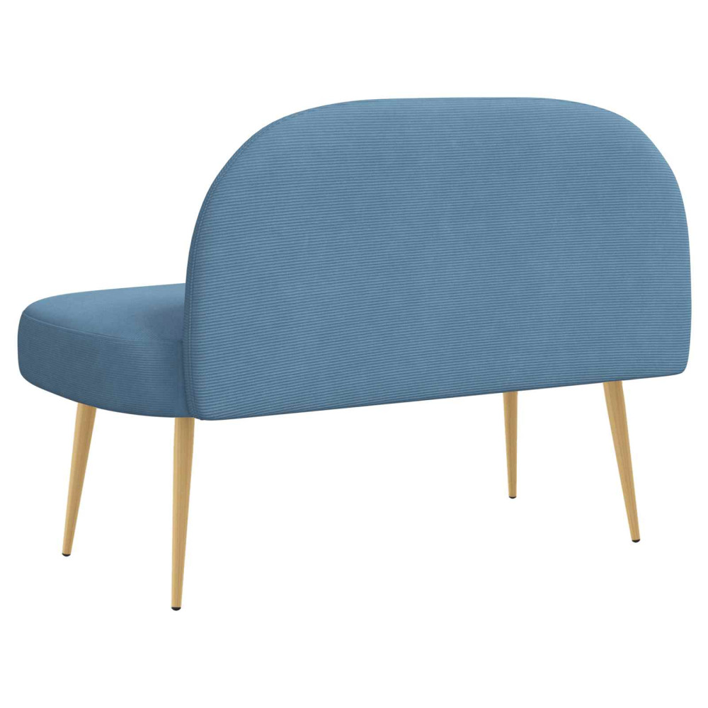 Produktbild för Klädd bänk med ryggstöd Blå 110 x 60 x 76 cm Kordread tyg
