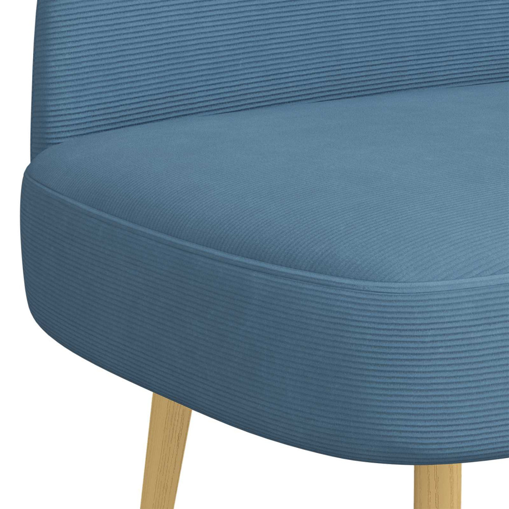 Produktbild för Klädd bänk med ryggstöd Blå 110 x 60 x 76 cm Kordread tyg
