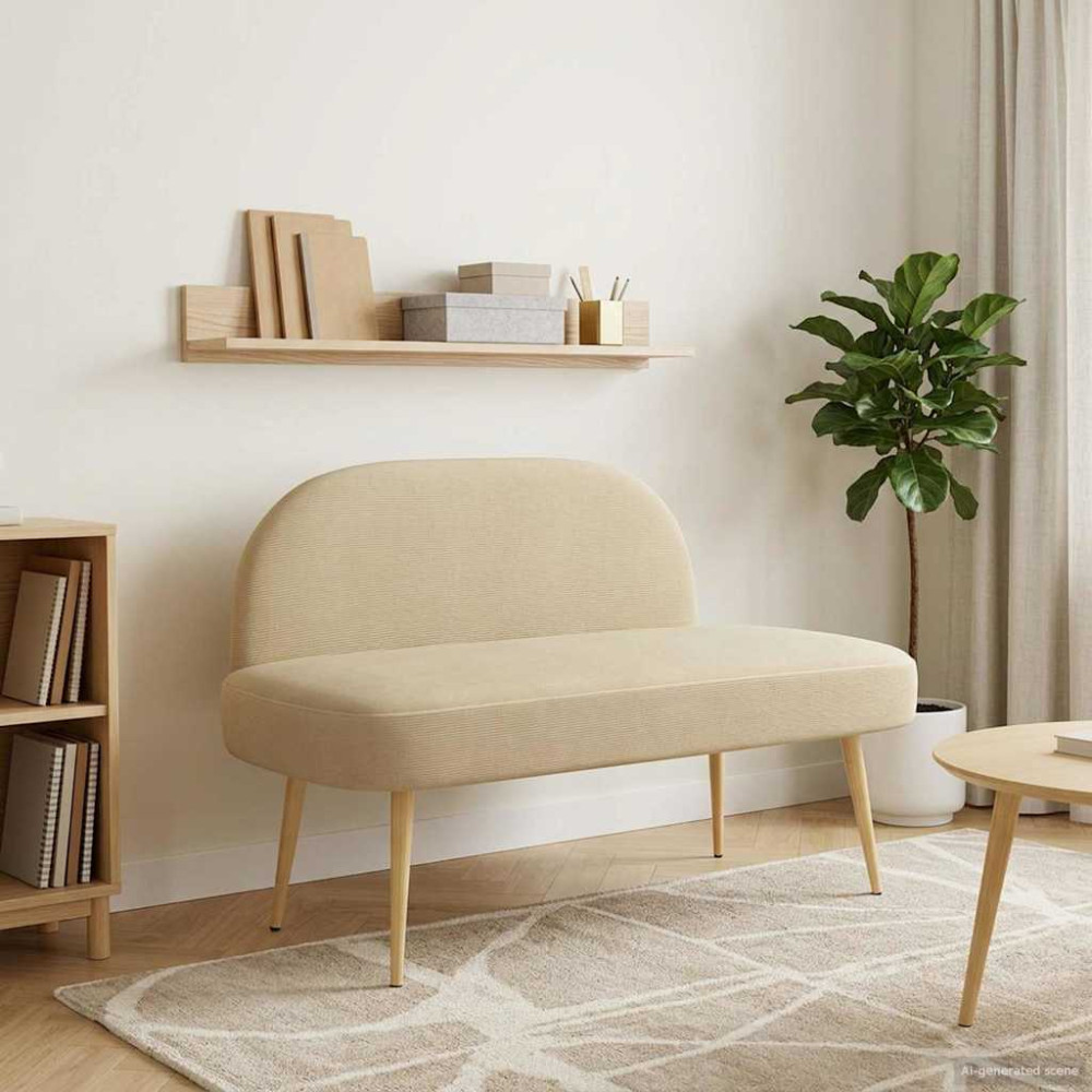Produktbild för Klädd bänk med ryggstöd Ljusgrön-grå 110 x 60 x 76 cm