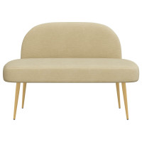 Produktbild för Klädd bänk med ryggstöd Ljusgrön-grå 110 x 60 x 76 cm