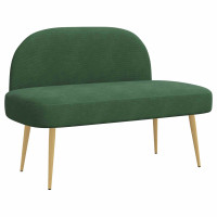 Produktbild för Klädd bänk med ryggstöd Jungelgrön 110 x 60 x 76 cm