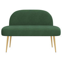 Produktbild för Klädd bänk med ryggstöd Jungelgrön 110 x 60 x 76 cm