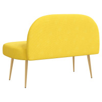 Produktbild för Klädd bänk med ryggstöd Ljusgul 110 x 60 x 76 cm Kordread tyg