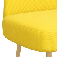 Produktbild för Klädd bänk med ryggstöd Ljusgul 110 x 60 x 76 cm Kordread tyg