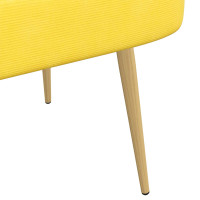 Produktbild för Klädd bänk med ryggstöd Ljusgul 110 x 60 x 76 cm Kordread tyg