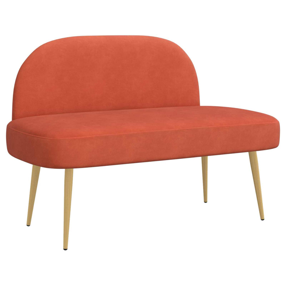 Produktbild för Klädd bänk med ryggstöd Röd orange 110 x 60 x 76 cm
