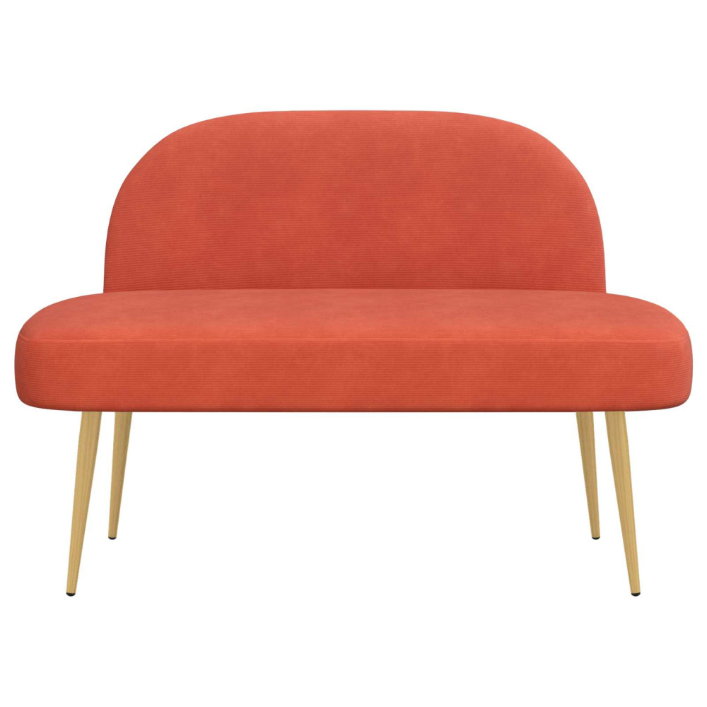 Produktbild för Klädd bänk med ryggstöd Röd orange 110 x 60 x 76 cm