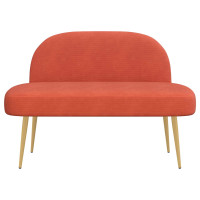 Produktbild för Klädd bänk med ryggstöd Röd orange 110 x 60 x 76 cm