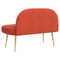 Produktbild för Klädd bänk med ryggstöd Röd orange 110 x 60 x 76 cm