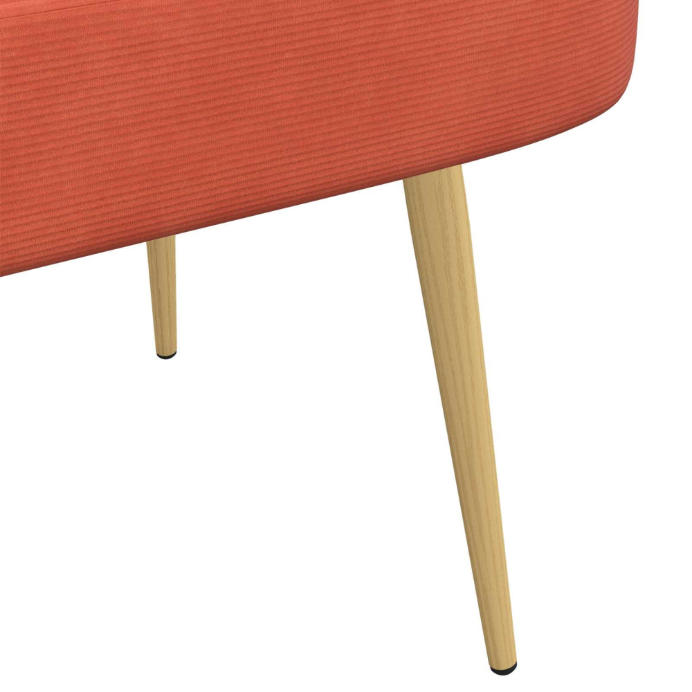 Produktbild för Klädd bänk med ryggstöd Röd orange 110 x 60 x 76 cm