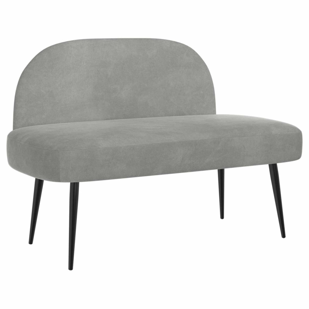Produktbild för Klädd bänk med ryggstöd Ljusgrå 110 x 60 x 76 cm Sammet