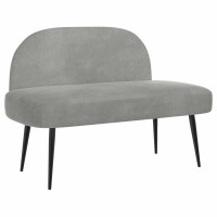 Produktbild för Klädd bänk med ryggstöd Ljusgrå 110 x 60 x 76 cm Sammet