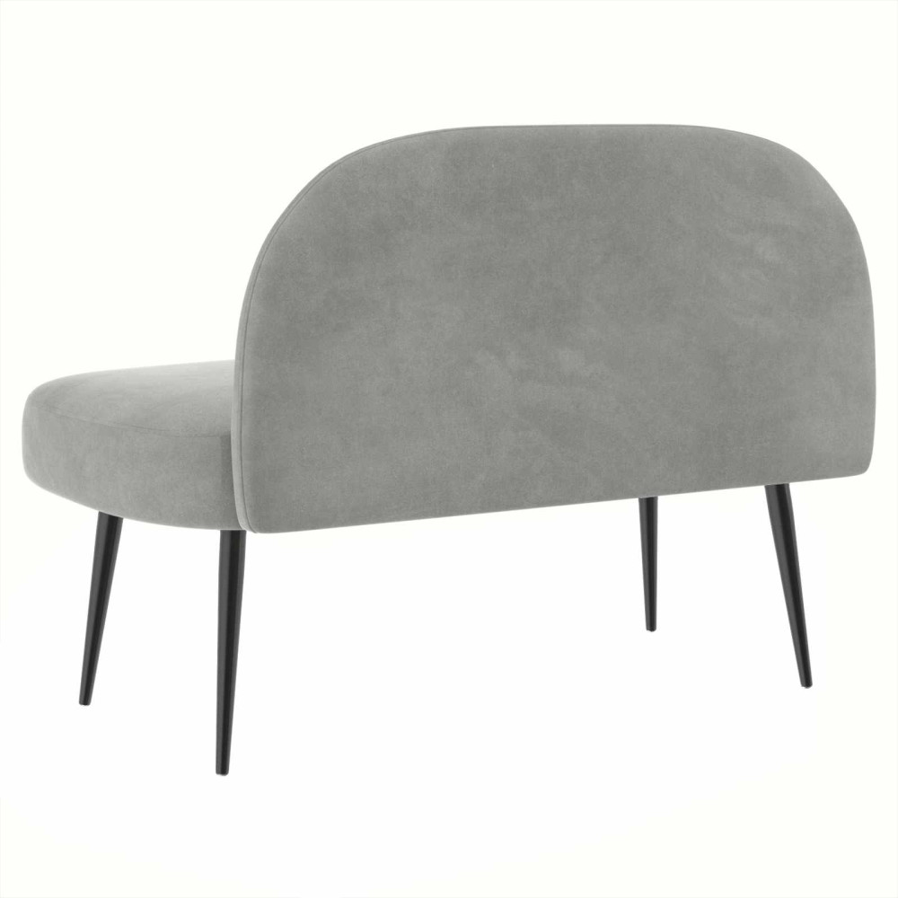 Produktbild för Klädd bänk med ryggstöd Ljusgrå 110 x 60 x 76 cm Sammet