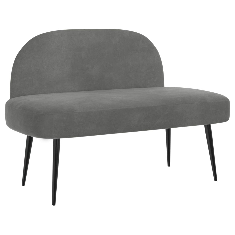 Produktbild för Klädd bänk med ryggstöd Mörkgrå 110 x 60 x 76 cm Sammet