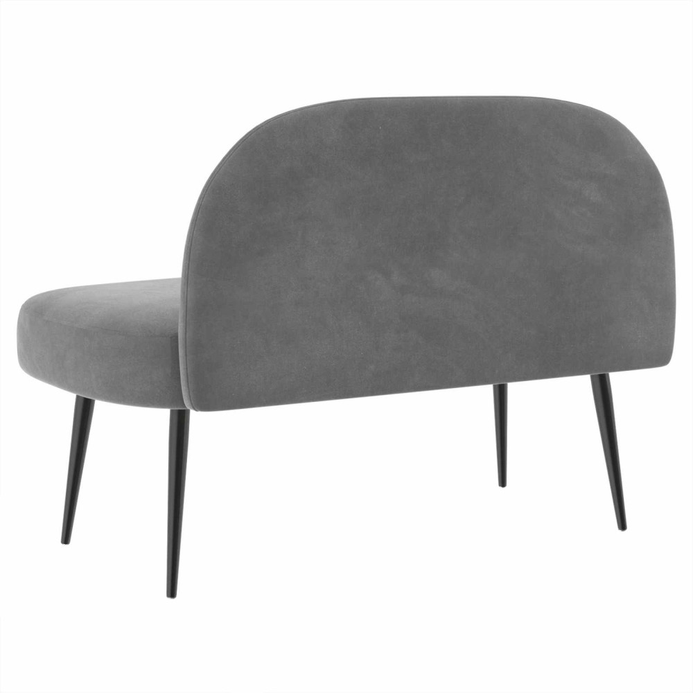 Produktbild för Klädd bänk med ryggstöd Mörkgrå 110 x 60 x 76 cm Sammet