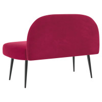 Produktbild för Klädd bänk med ryggstöd Vinröd 110 x 60 x 76 cm Sammet