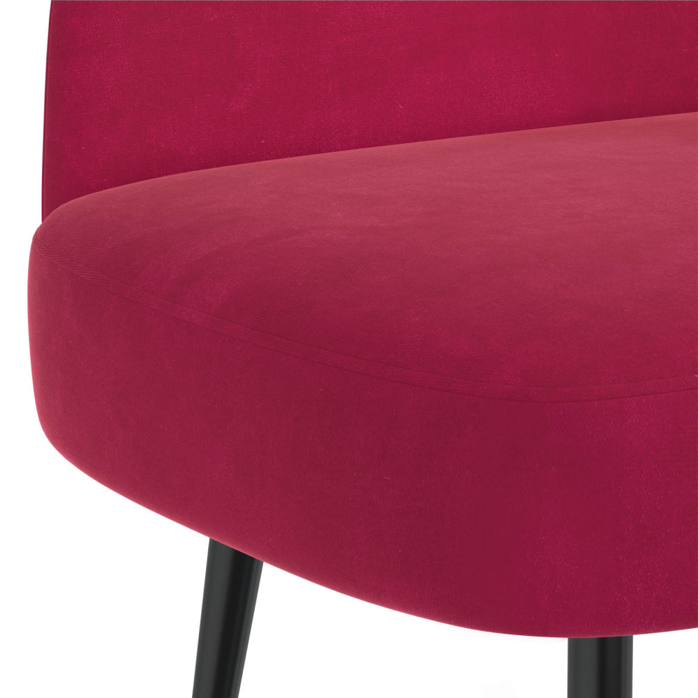 Produktbild för Klädd bänk med ryggstöd Vinröd 110 x 60 x 76 cm Sammet