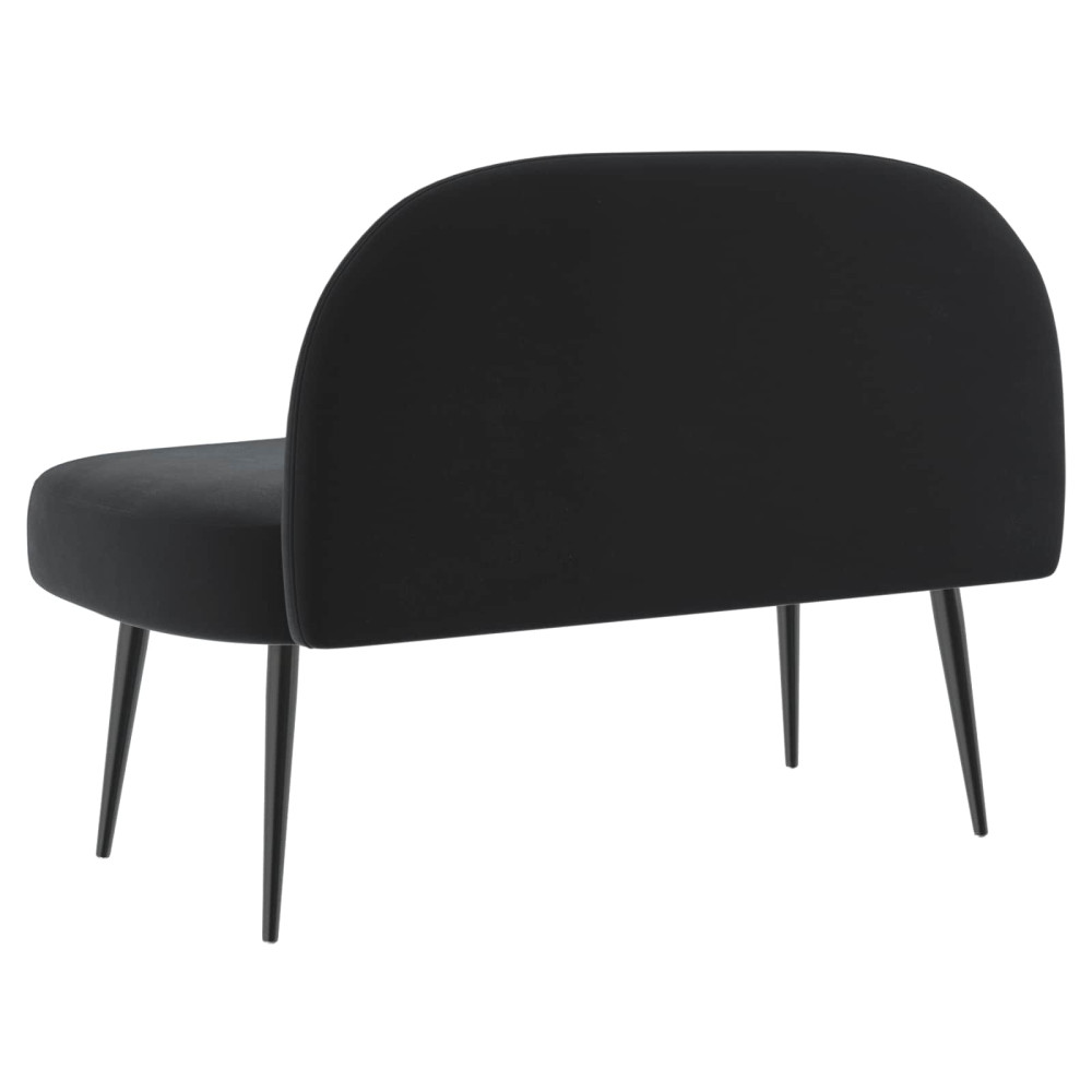 Produktbild för Klädd bänk med ryggstöd Svart 110 x 60 x 76 cm Sammet