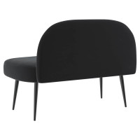 Produktbild för Klädd bänk med ryggstöd Svart 110 x 60 x 76 cm Sammet