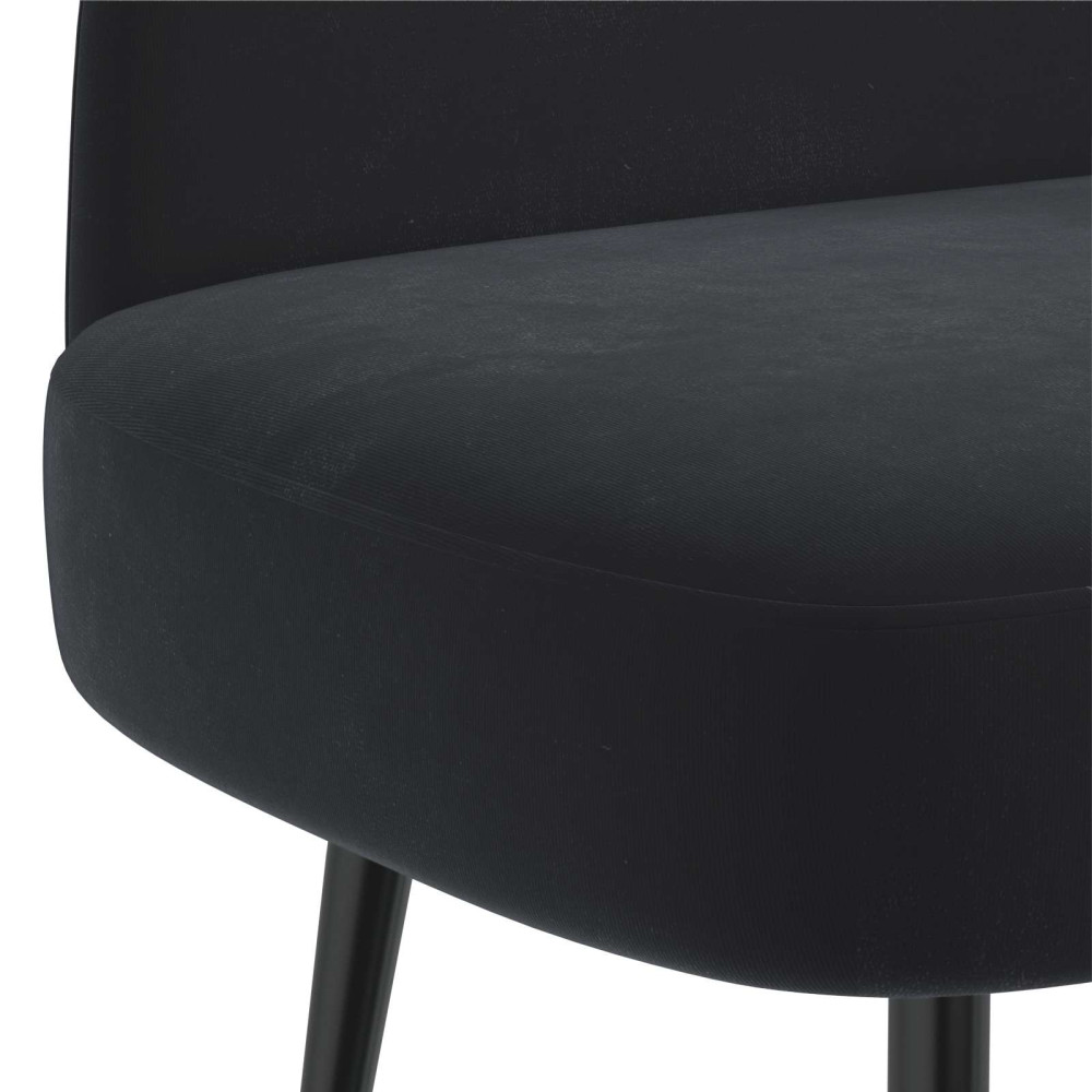 Produktbild för Klädd bänk med ryggstöd Svart 110 x 60 x 76 cm Sammet