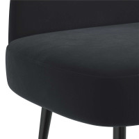 Produktbild för Klädd bänk med ryggstöd Svart 110 x 60 x 76 cm Sammet