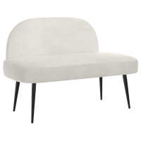 Produktbild för Klädd bänk med ryggstöd Gräddvit 110 x 60 x 76 cm Sammet