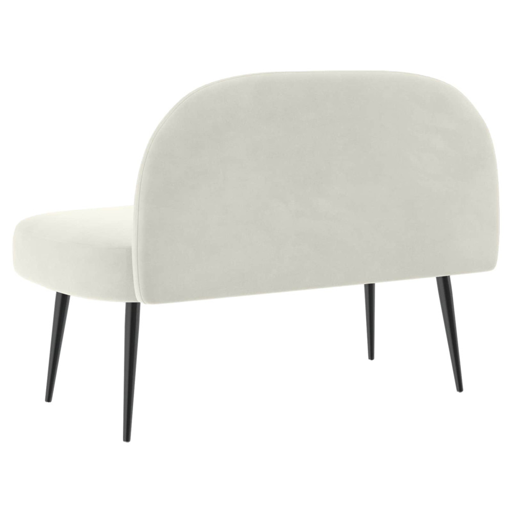 Produktbild för Klädd bänk med ryggstöd Gräddvit 110 x 60 x 76 cm Sammet