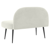 Produktbild för Klädd bänk med ryggstöd Gräddvit 110 x 60 x 76 cm Sammet