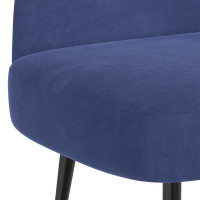 Produktbild för Klädd bänk med ryggstöd Polisblå 110 x 60 x 76 cm Sammet