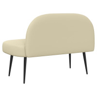 Produktbild för Klädd bänk med ryggstöd Gräddvit 110 x 60 x 76 cm Konstläder