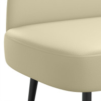 Produktbild för Klädd bänk med ryggstöd Gräddvit 110 x 60 x 76 cm Konstläder