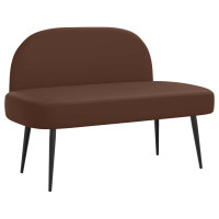 Produktbild för Klädd bänk med ryggstöd Brun 110 x 60 x 76 cm Konstläder