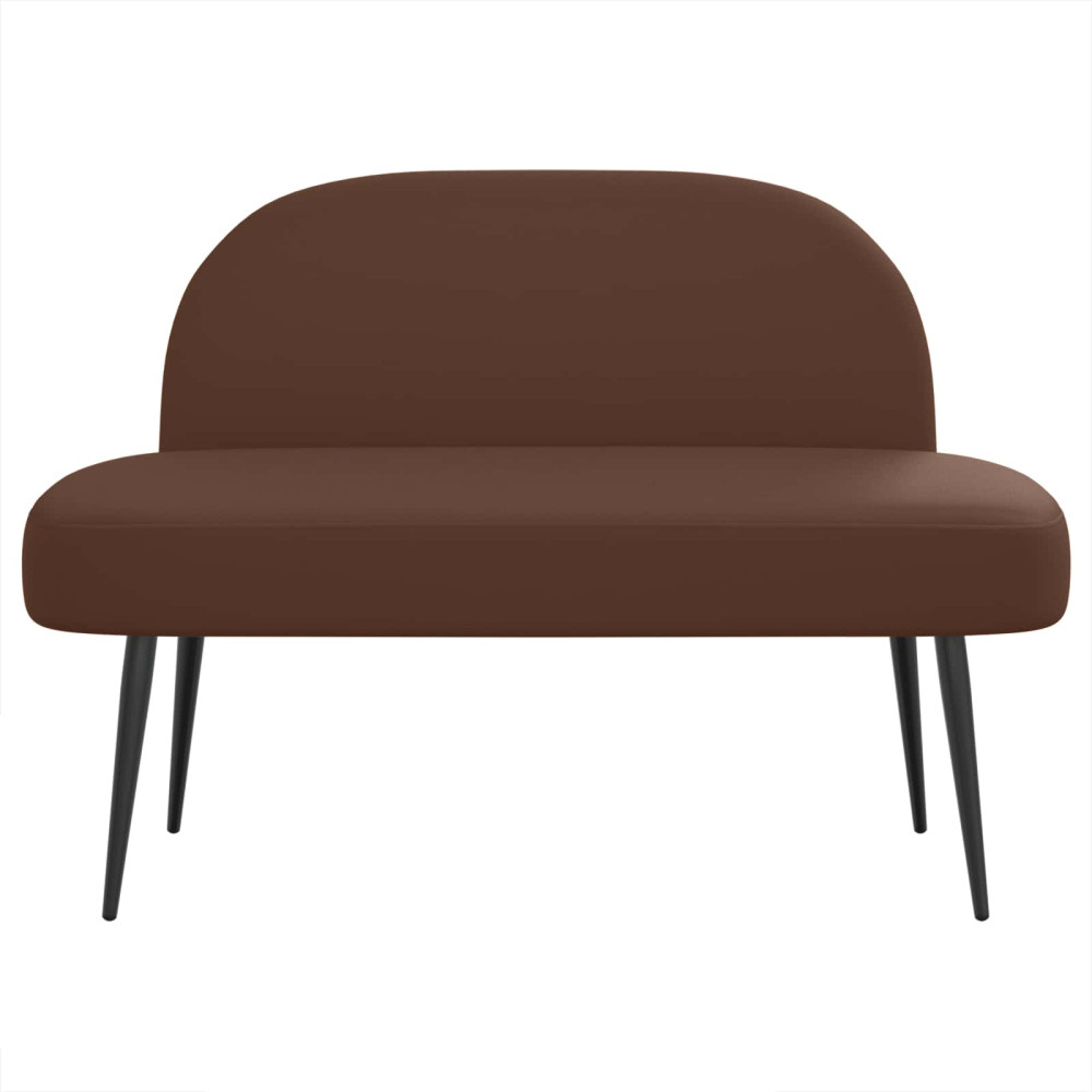 Produktbild för Klädd bänk med ryggstöd Brun 110 x 60 x 76 cm Konstläder
