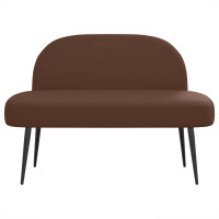Produktbild för Klädd bänk med ryggstöd Brun 110 x 60 x 76 cm Konstläder