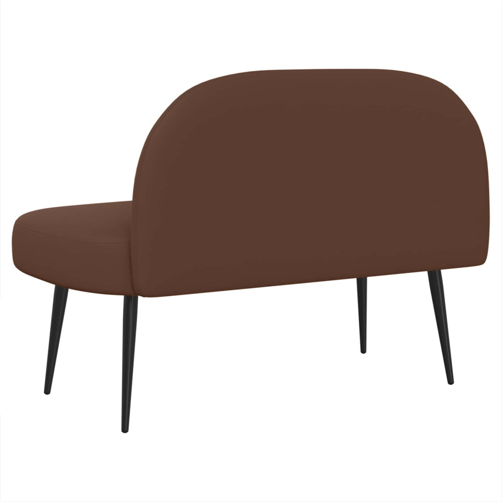 Produktbild för Klädd bänk med ryggstöd Brun 110 x 60 x 76 cm Konstläder