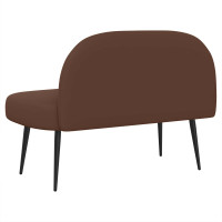 Produktbild för Klädd bänk med ryggstöd Brun 110 x 60 x 76 cm Konstläder