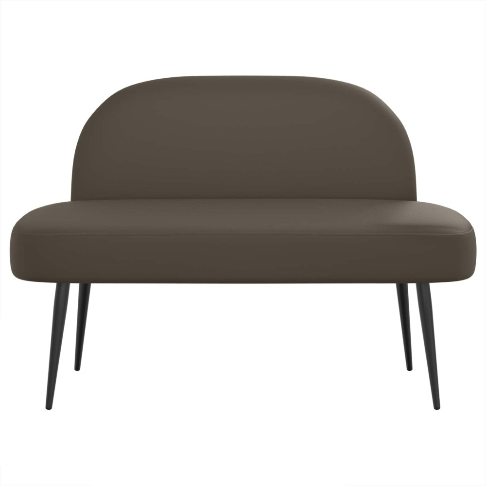 Produktbild för Klädd bänk med ryggstöd Grå 110 x 60 x 76 cm Konstläder