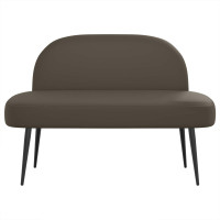 Produktbild för Klädd bänk med ryggstöd Grå 110 x 60 x 76 cm Konstläder