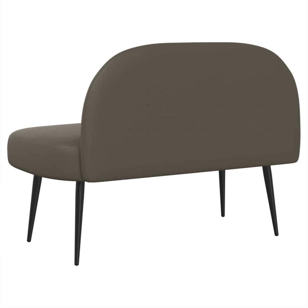 Produktbild för Klädd bänk med ryggstöd Grå 110 x 60 x 76 cm Konstläder