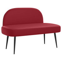 Produktbild för Klädd bänk med ryggstöd Vinröd 110 x 60 x 76 cm Konstläder