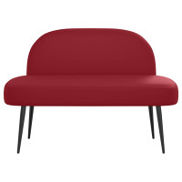 Produktbild för Klädd bänk med ryggstöd Vinröd 110 x 60 x 76 cm Konstläder