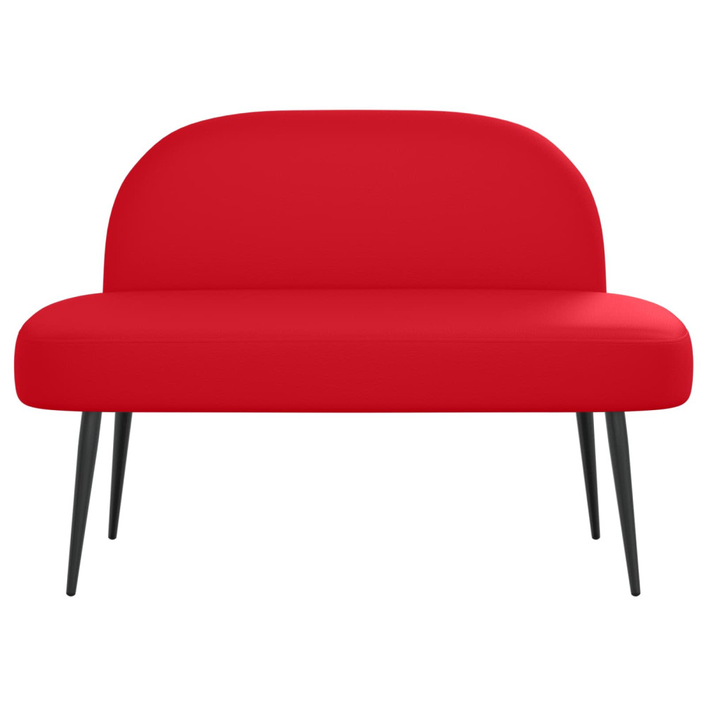 Produktbild för Klädd bänk med ryggstöd Röd 110 x 60 x 76 cm Konstläder