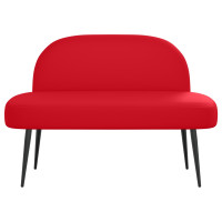 Produktbild för Klädd bänk med ryggstöd Röd 110 x 60 x 76 cm Konstläder
