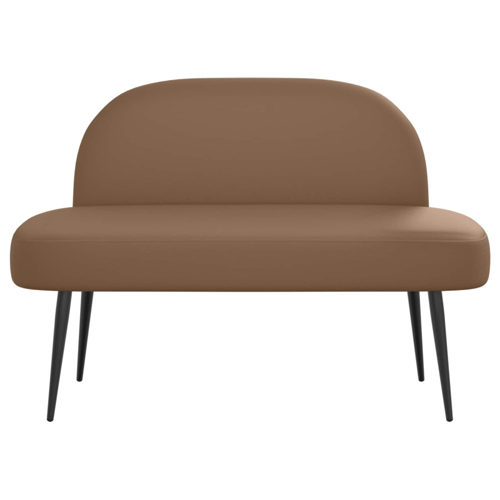 Produktbild för Klädd bänk med ryggstöd Cappuccino 110 x 60 x 76 cm Konstläder