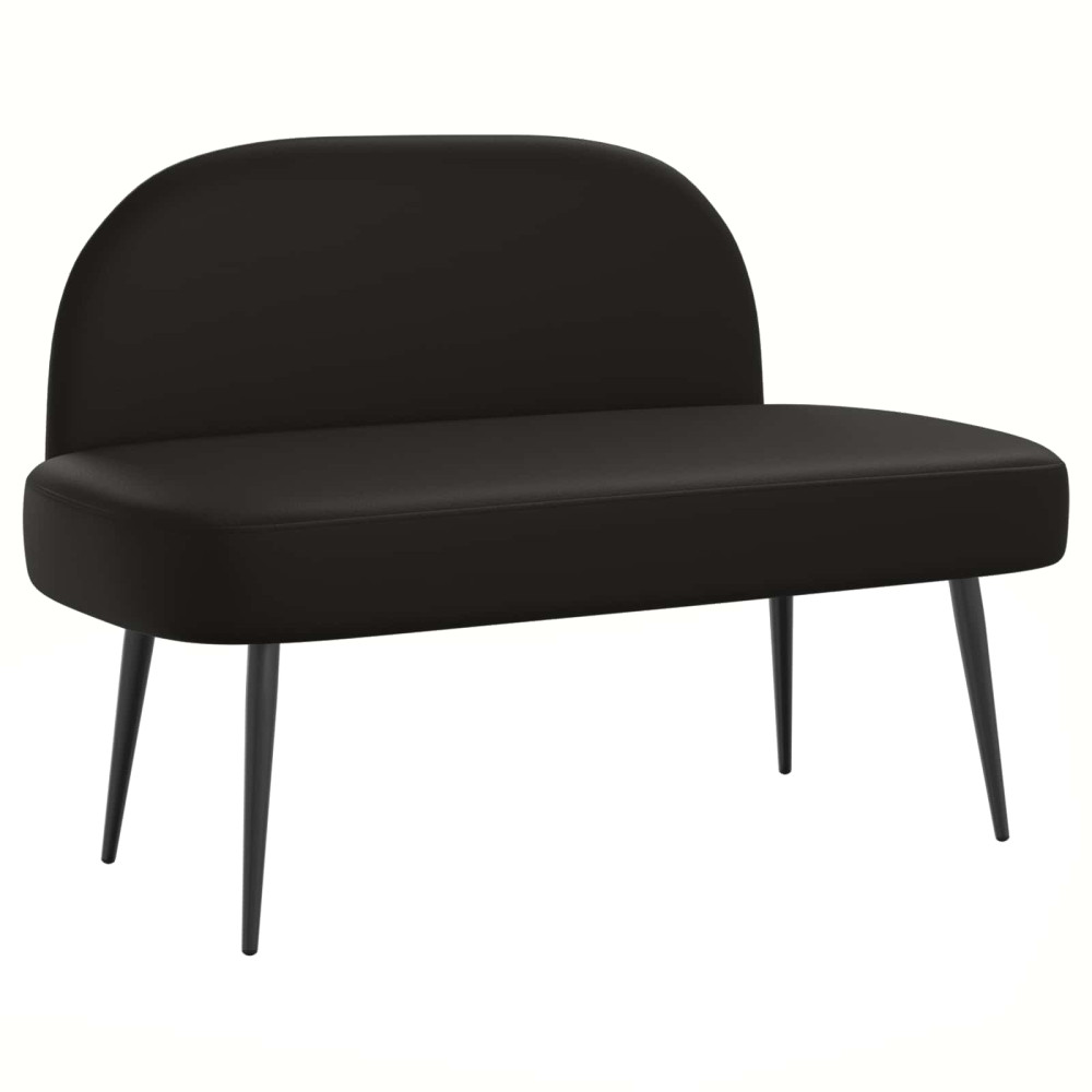 Produktbild för Klädd bänk med ryggstöd Svart 110 x 60 x 76 cm Konstläder