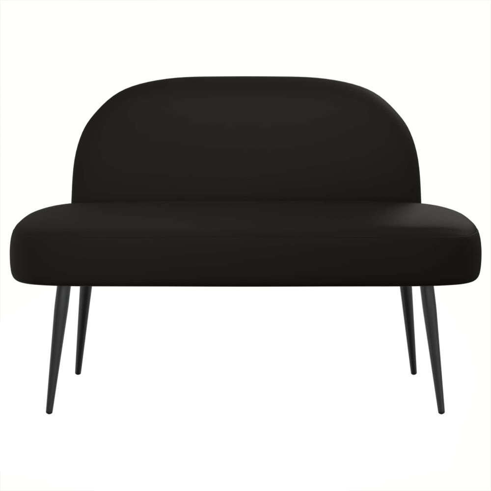 Produktbild för Klädd bänk med ryggstöd Svart 110 x 60 x 76 cm Konstläder